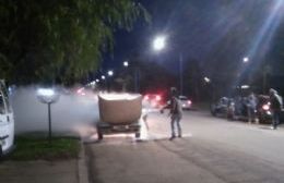 Principio de incendio en un auto