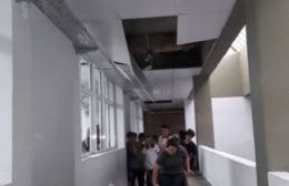 Escuela Técnica: Cayó parte del cielorraso inaugurado hace cuatro meses