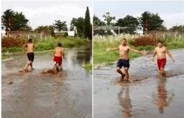 Para vos Petrecca: vecinos de Junín y un video nadando en las calles inundadas