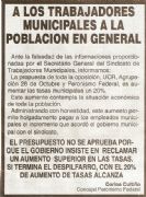 La concejal Cuiti�o da su posici�n a trav�s de un volante.
