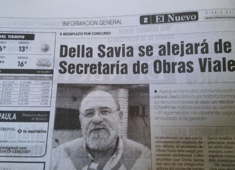 Este martes salió en la prensa escrita.