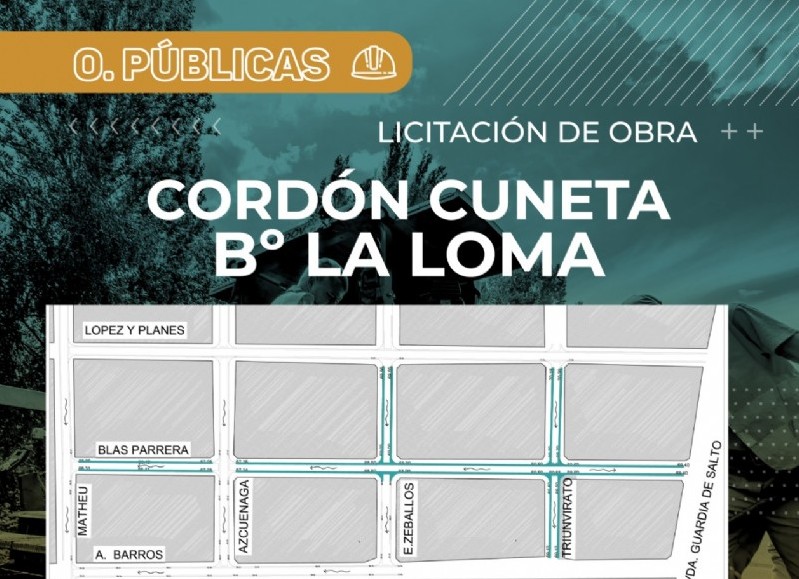 Cordón cuneta en barrios Nehuenche y La Loma