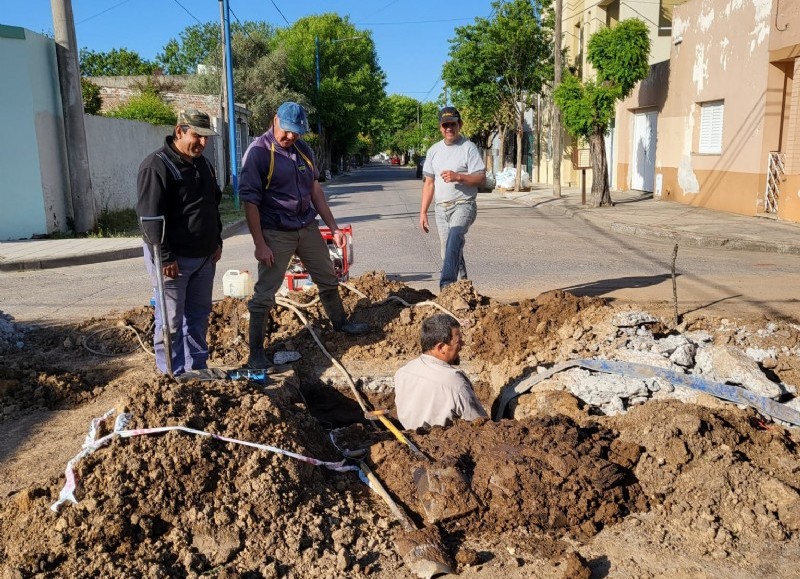 Cuadrilla en plena labor.