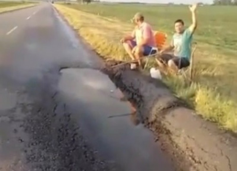 Esperando pique en el bache.