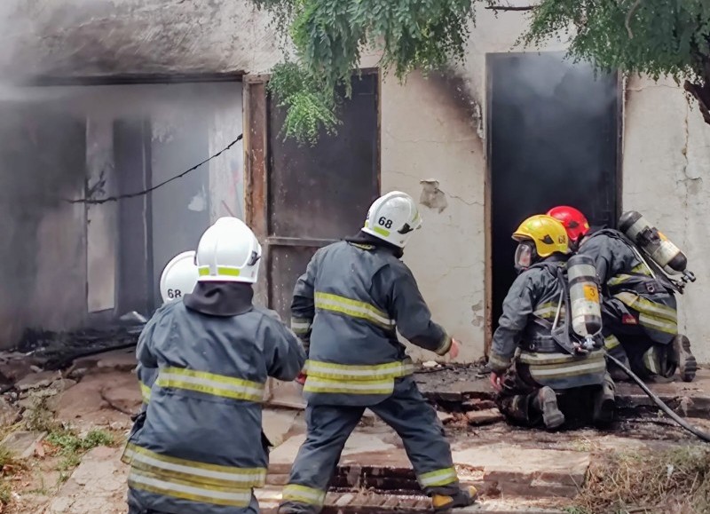 Intervención de los bomberos.