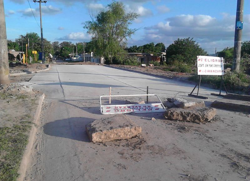 Las 3 cuadras pavimentadas en 8 meses.