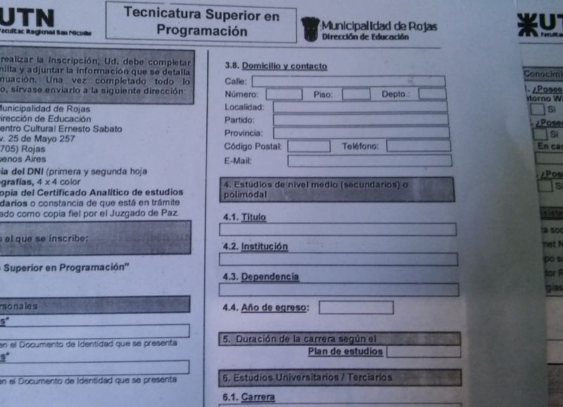 Las planillas se deben solicitar en la Biblioteca Municipal.