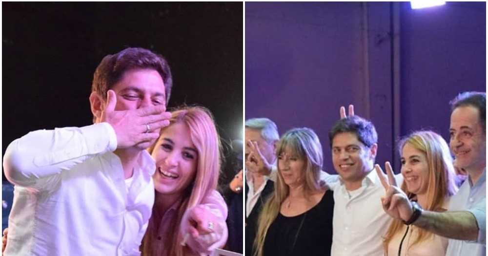 Axel Kicillof y María Eugenia Ball Lima, juntos en el Fomento Centenario de Pergamino.