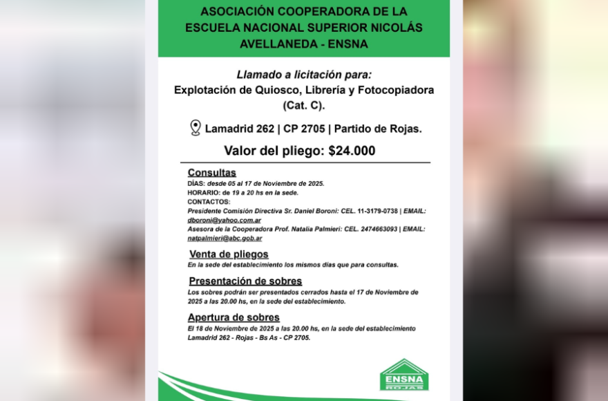 El llamado a licitación.