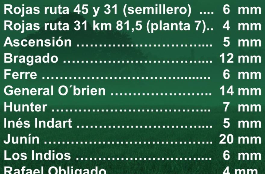 Un promedio de 6 milímetros de agua.