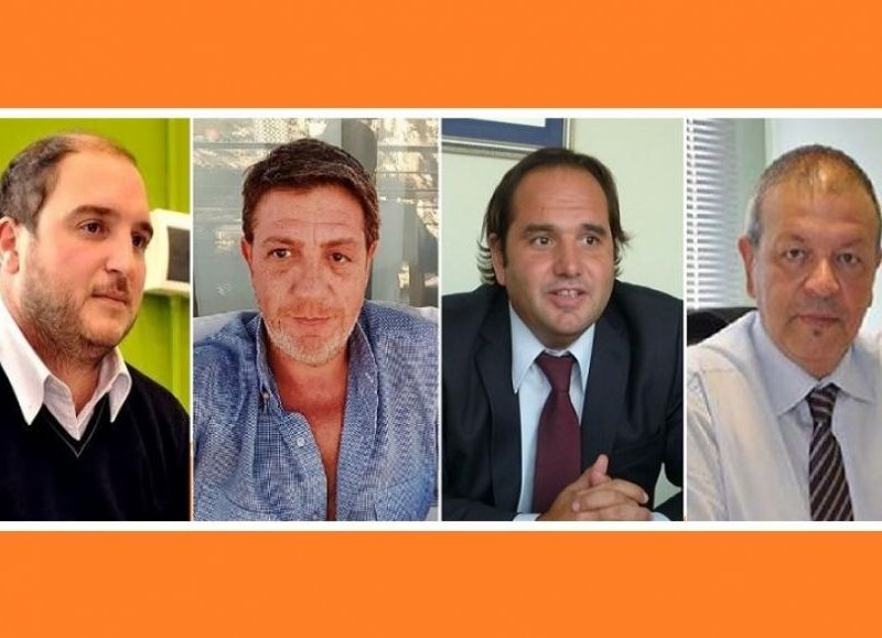 Javier Gabrielli, Vicente Griselli, Damián Itoiz y Carlos Albaqui, en el banquillo de los acusados.