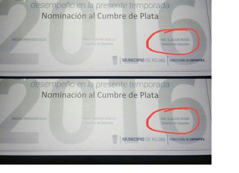 Uno de los diplomas mal confeccionados.