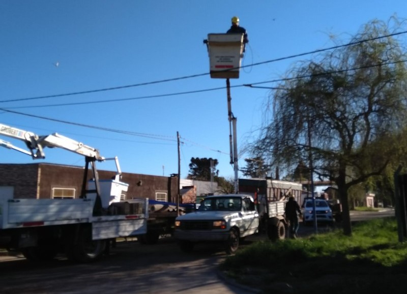 Cuadrilla en plena labor.