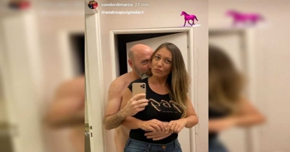 Eduardo "Condorito" Dimarco junto a su esposa.