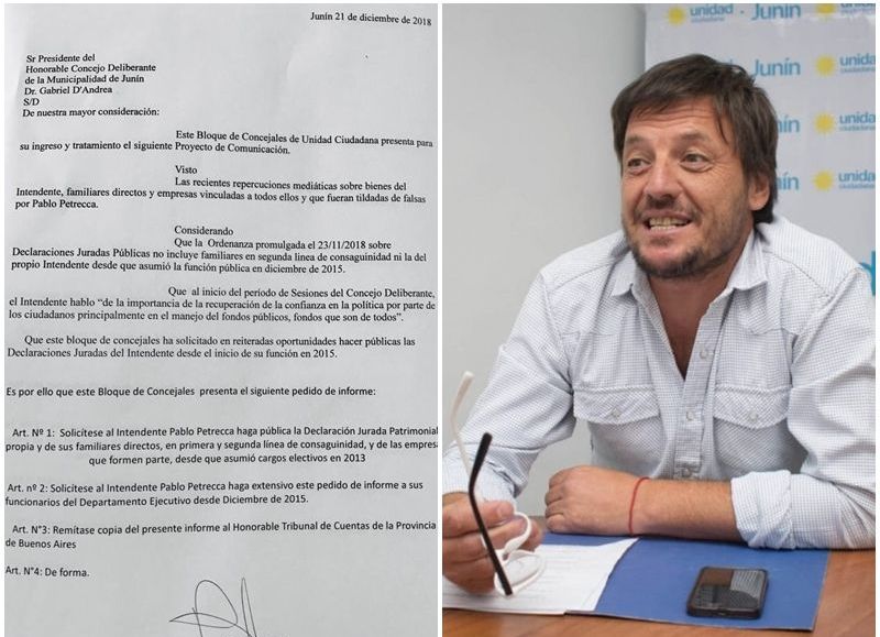 El edil Rodolfo Bertone de Unidad Ciudadana, encabezó el proyecto contra Pablo Petrecca.