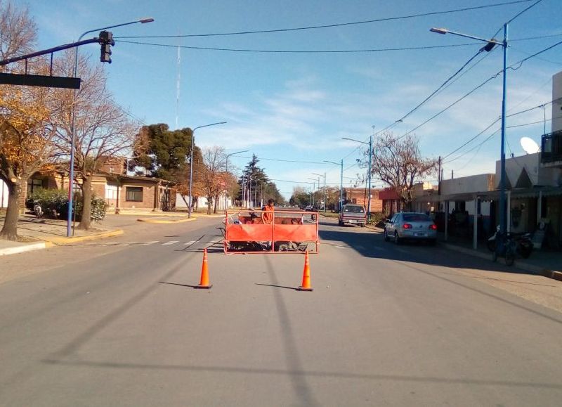 Intervención frente a la Terminal de Ómnibus.