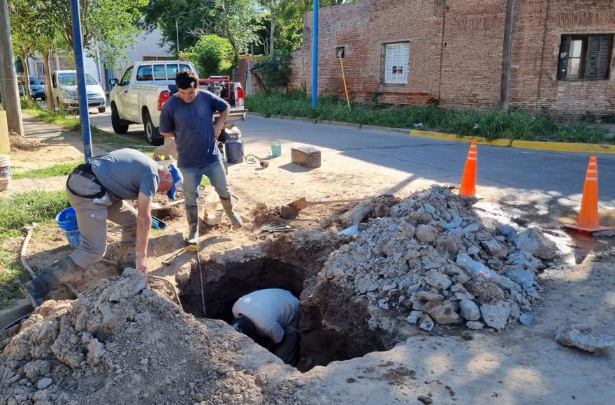 Cuadrilla en plena labor.