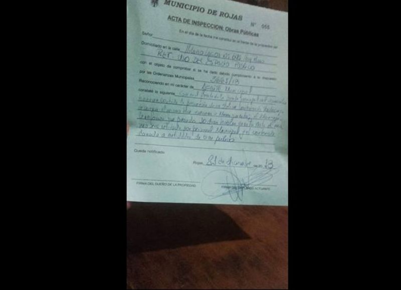 Una de las multas.