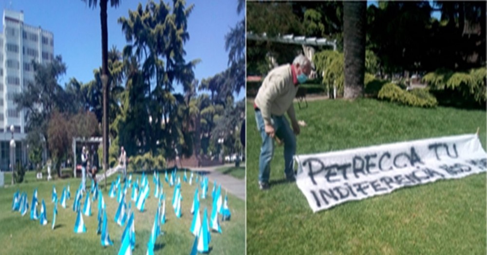 Las banderas en contra de Pablo Petrecca, intendente de Junín.