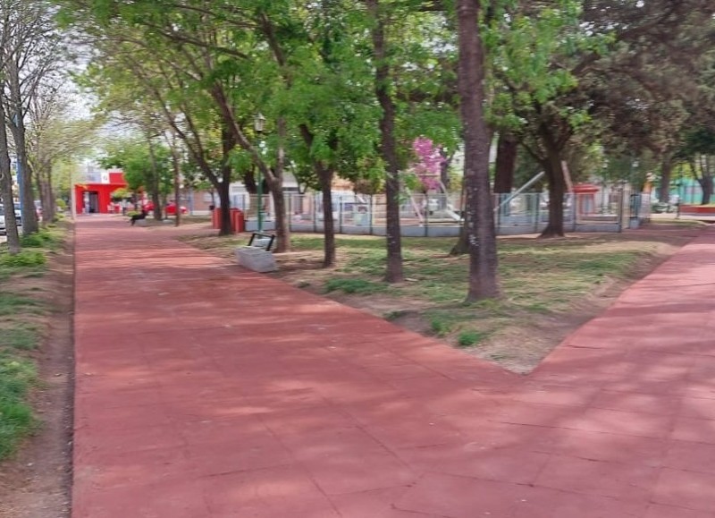 Cambio de baldosas en Plaza España.