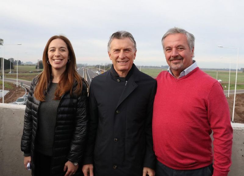 Inauguración de un nuevo tramo de Autopista de la Ruta Nacional N°7  que une Luján con Junín.