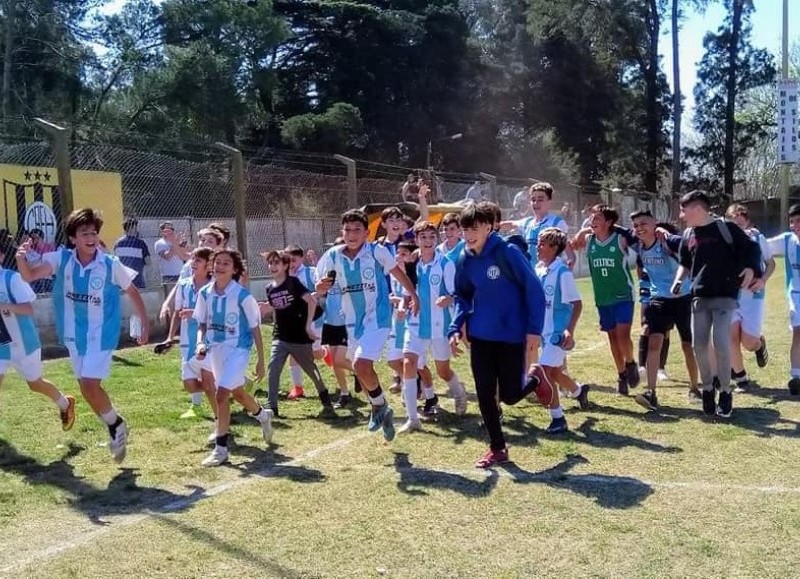 Celebración de los chicos albicelestes.