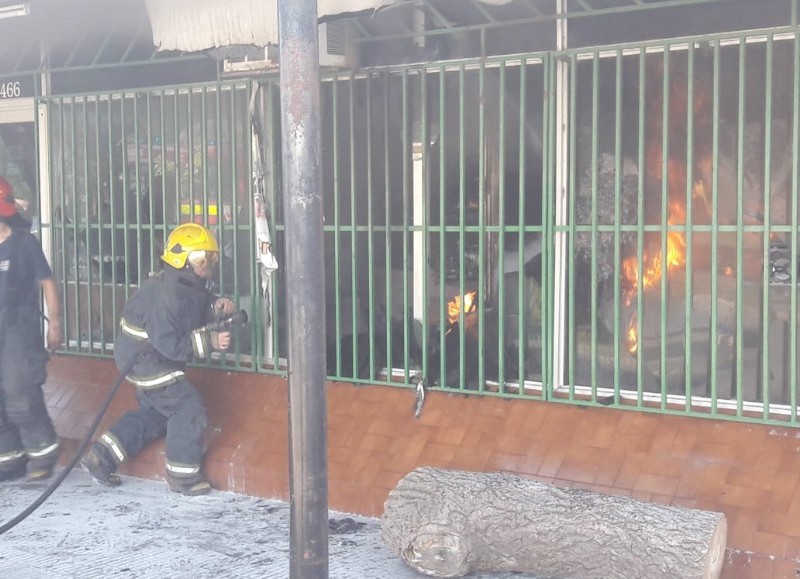 Intervención de los bomberos.