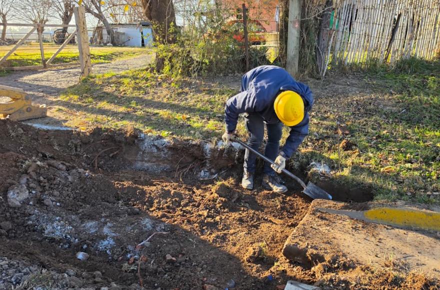 Comenzaron los trabajos de cordón cuneta en Avenida Pellegrini