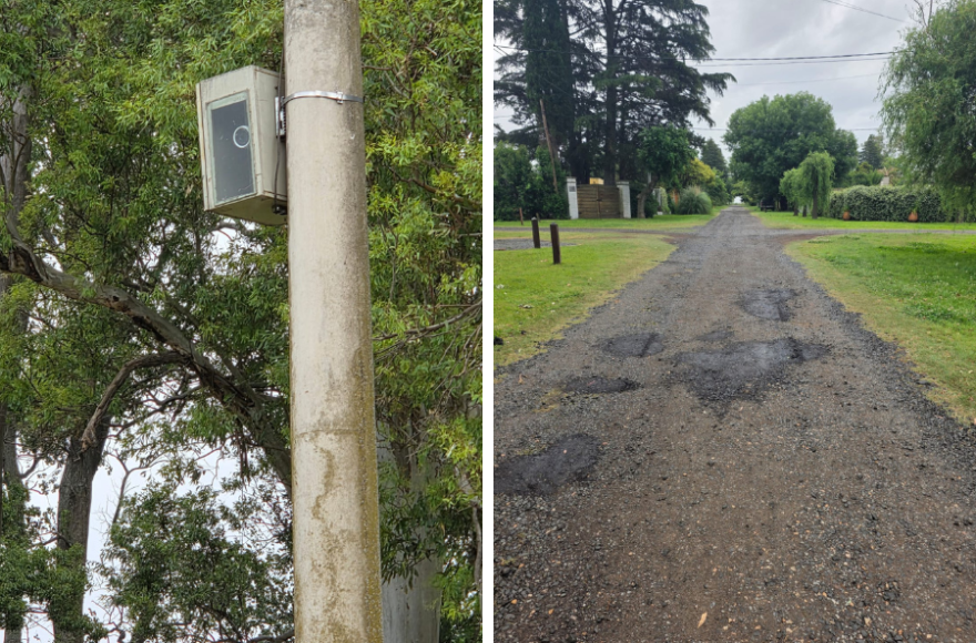 Camaras de seguridad que funcionan y pasto bien corto caracterizan la citada zona.