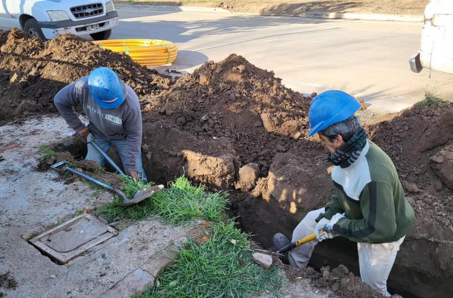 Cuadrilla en plena labor.