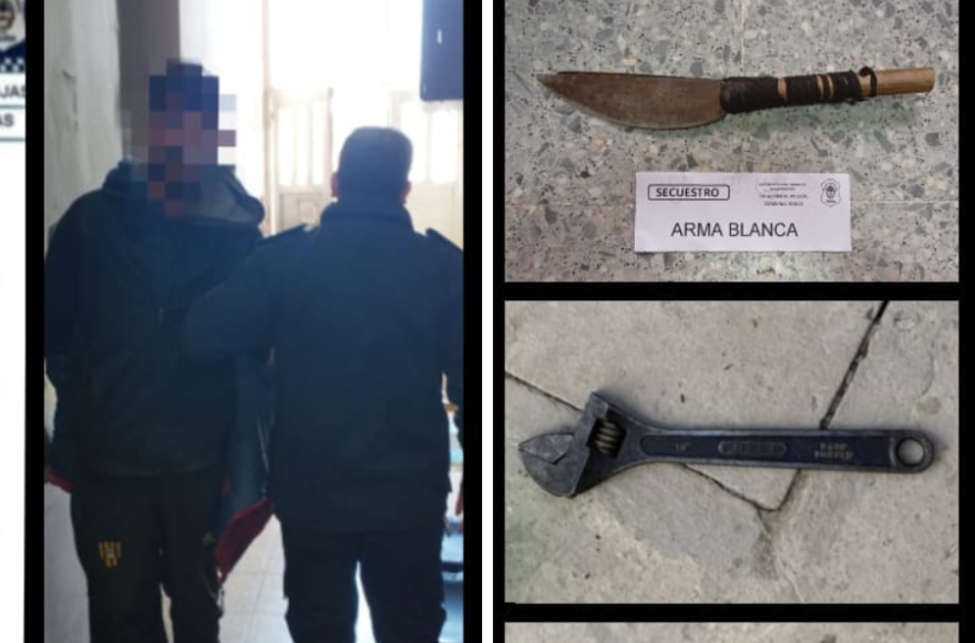El sujeto robó las herramientas intimidando a su vítcima con un cuchillo casero.