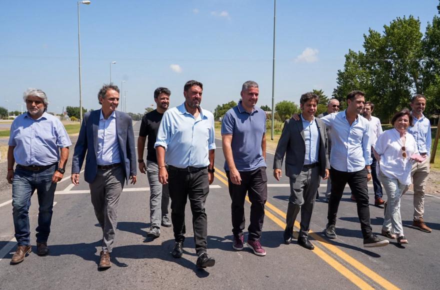 Baguear acompañó a Kicillof en su visita a Salto.