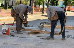 Trabajos en un sector de la Avenida 25 de Mayo