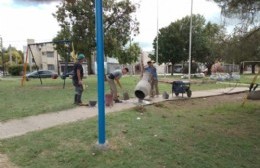 Trabajos en la plazoleta de Barrio República Argentina