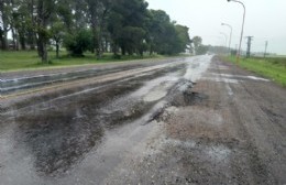 Roturas en el pavimento de la Ruta 188 a menos de tres meses de su arreglo