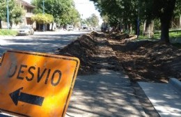 Reanudaron los trabajos de construcción de cordón cuneta en Avenida San Martín