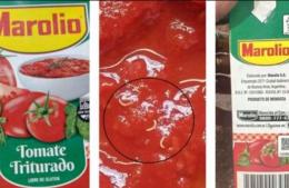 Atención Rojas: ANMAT advierte sobre presencia de gusanos en un lote de tomate triturado