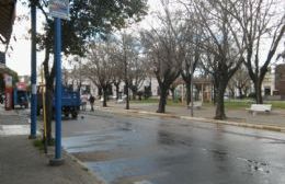 Comenzaron a remover la suciedad alrededor de la Plaza San Martin