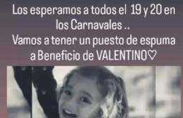 Habrá un puesto a beneficio de Valentino en el Carnaval