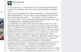 Votante de Rossi critica la actual gestión en el Hospital y valora lo hecho por Caso