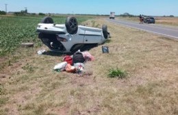 Volcó auto en Ruta 31 en cercanías del ingreso a Hunter