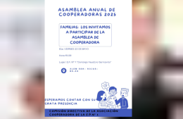 La Escuela Primaria Nº 1 convoca a asamblea de Cooperadora