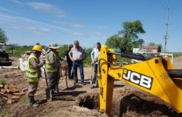 Rossi recorrió la obra de cloacas en Carabelas