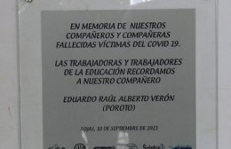 Descubrieron placa en homenaje a Raúl "Poroto" Verón