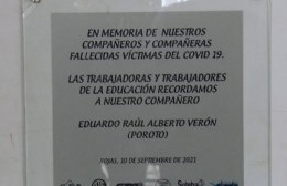 Descubrieron placa en homenaje a Raúl "Poroto" Verón