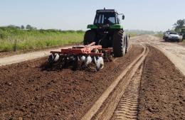 Ensayo vial en un tramo de la Ruta 45 para mejorar la transitabilidad