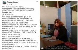 Susana Caldani sale a buscar avales por las redes sociales