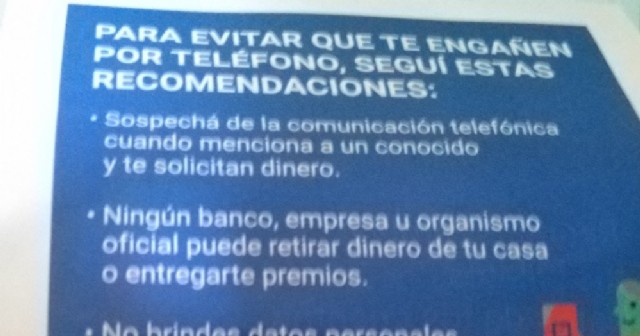 Cuento del tío: Piden extremar recaudos ante el aislamiento obligatorio