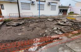 Trabajos de repavimentación frente a la guardia del Hospital Unzué