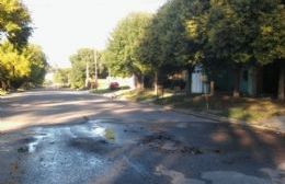 Ya lleva diez días la pérdida de agua en calle Lagos entre Barrios Jardín y Parque